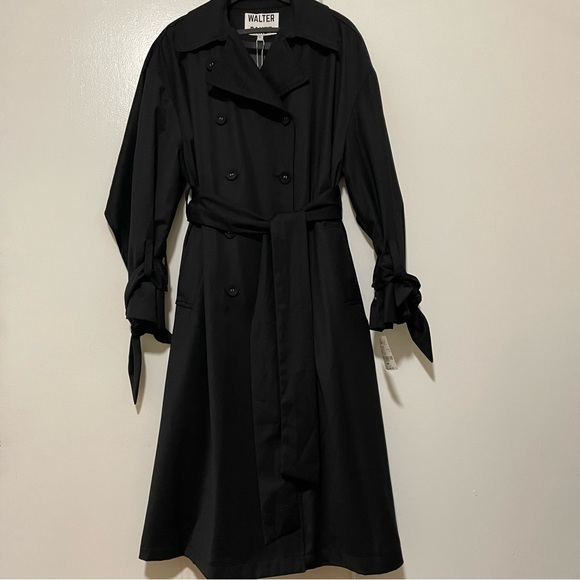 Walter Baker Jackets & Blazers - Walter Baker Coat Black Bottoms Pockets Belt Size Large